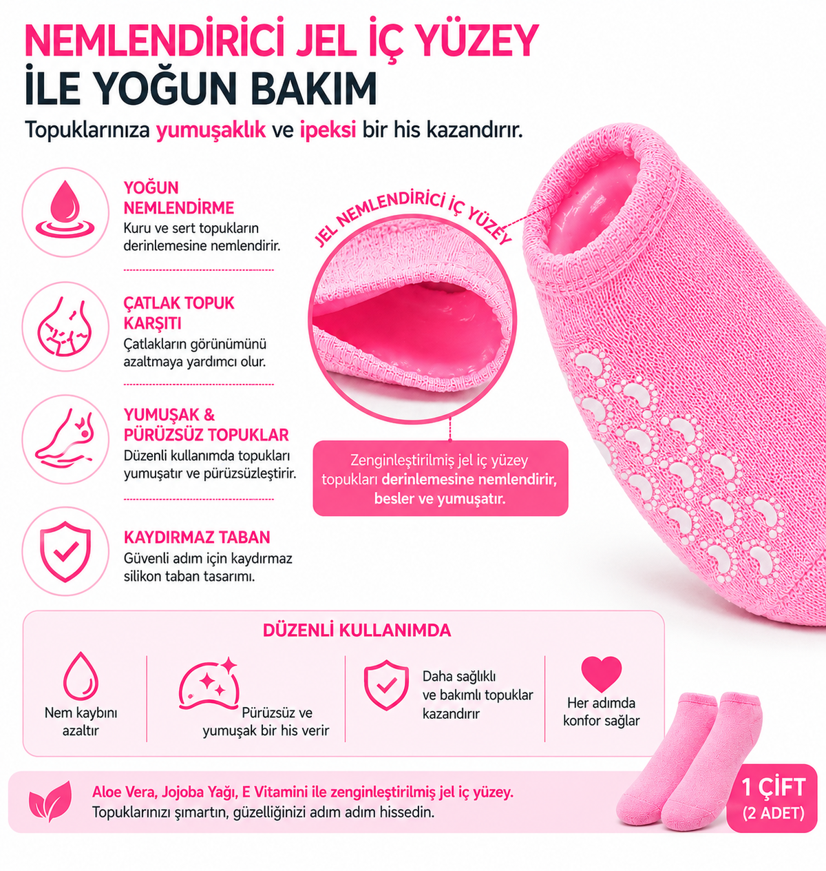 Jel ayak bakım çorabı.
