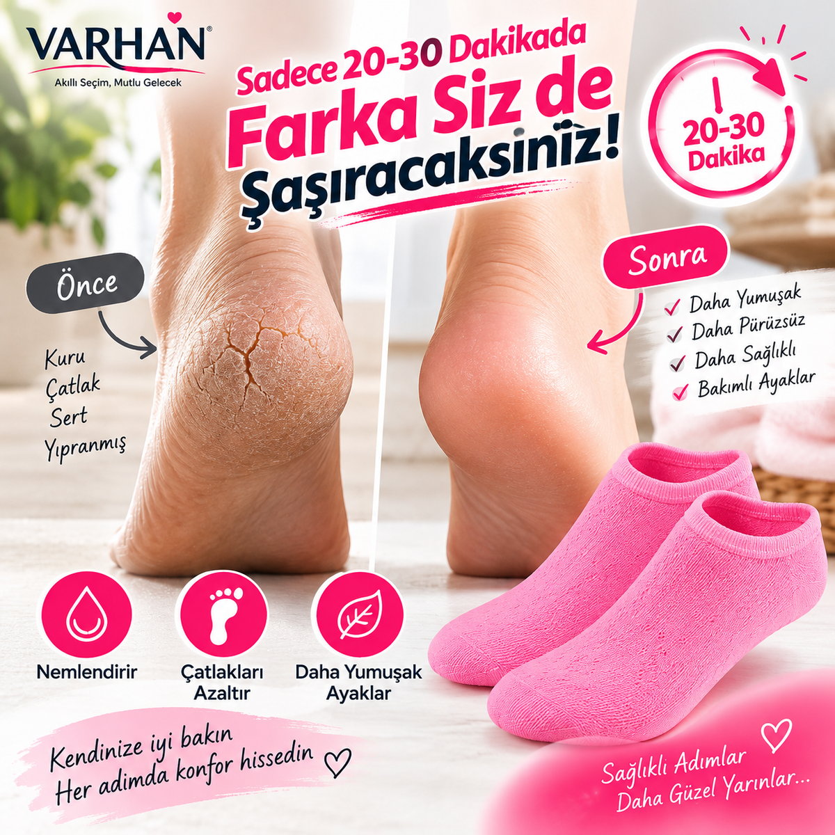 Jel ayak bakım çorabı.