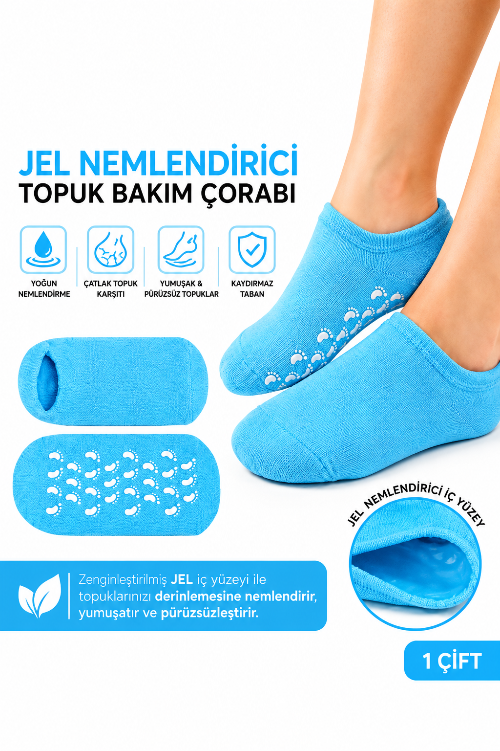 Jel ayak bakım çorabı.